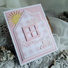 CREAlies Cardzz - Nr. 627 - Double Card House with Windows