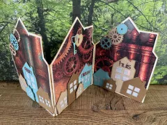 CREAlies Cardzz - Nr. 627 - Double Card House with Windows