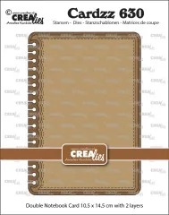 CREAlies Cardzz - Nr. 630 - Double Card Notebook with Rounded Corners