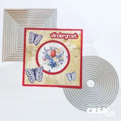 Crea-Nest-Lies XXL Stanze - Nr. 166 - Circles with Little Diagonal Stripes