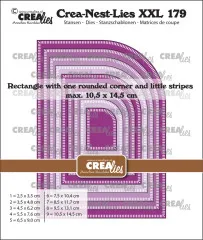 Crea-Nest-Lies XXL Stanze - Nr. 179 - Rectangle with One Rounded Corner and Little Stripes