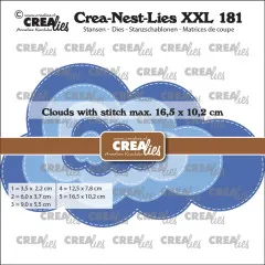 Crea-Nest-Lies XXL Stanze - Nr. 181 - Cloud with Stitchline