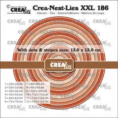 Crea-Nest-Lies XXL Stanze - Nr. 186 - Circles with Dots and Stripes