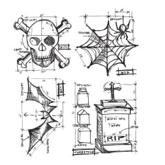 Cling Stamps Tim Holtz - Halloween Blueprint