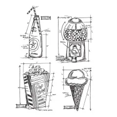 Tim Holtz Cling Stamps - Treats Blueprint