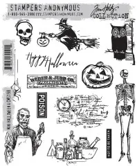 Tim Holtz Cling Stamps - Mini Halloween Blueprint 4