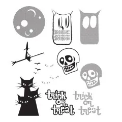 Tim Holtz Cling Stamps - Halftone Halloween