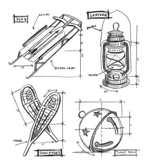 Tim Holtz Cling Stamps - Christmas Blueprint 5