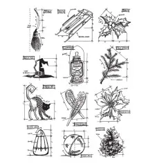 Tim Holtz Cling Stamps - Mini Blueprints 7