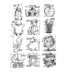 Cling Stamps Tim Holtz - Mini Blueprint 8