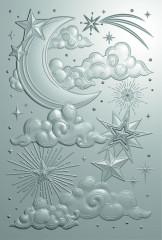 Cutting Die and Embossing Folder - Cosmic Collection - Moon and Stars