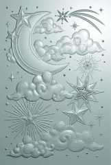 Cutting Die and Embossing Folder - Cosmic Collection - Moon and Stars