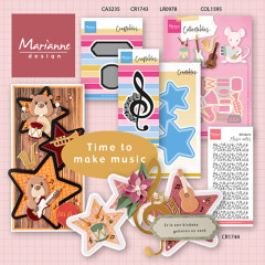 Produktfamilie 'Time to make music' mit Etiketten-Stanzschablone und Beispielkarten