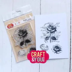 Craft and You - Clear Stamps - Vintage Rose
