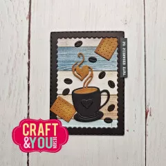 Craft and You - Cutting Dies - ATC Frame with a Cup of Coffee