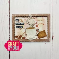 Craft and You - Cutting Dies - ATC Frame with a Cup of Coffee