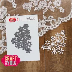 Craft and You - Cutting Dies - Snowflakes Background