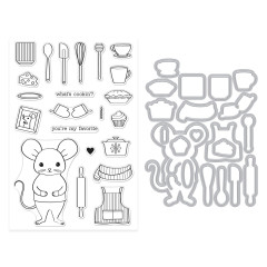 Hero Arts - Clear Stamps & Cutting Dies - Retro Kitchen - What's Cookin'?