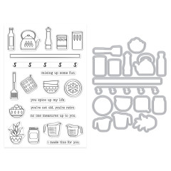 Hero Arts - Clear Stamps & Cutting Dies - Retro Kitchen - On the Shelf