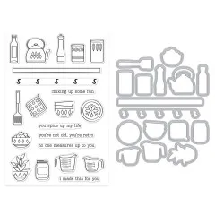 Hero Arts - Clear Stamps & Cutting Dies - Retro Kitchen - On the Shelf