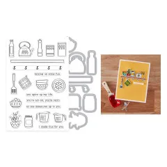 Hero Arts - Clear Stamps & Cutting Dies - Retro Kitchen - On the Shelf