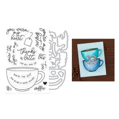 Hero Arts - Clear Stamps & Cutting Dies - What's Brewing? - Coffee or Tea