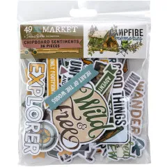 Chipboard Set - Campfire Memories - Sentiments by Dennis Bruton