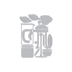 Hero Arts - Die Set - What's Brewing? - Coffee and Croissant