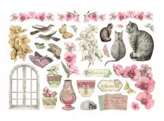 Stamperia Ephemera - Orchids and Cats