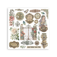 Stamperia - Rub-on Assortment - Gardens of Time by Antonis Tzanidakis