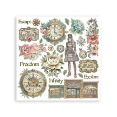 Stamperia - Rub-on Assortment - Gardens of Time by Antonis Tzanidakis