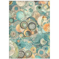 Stamperia Rice Paper - Furry Friends - Harmony of Circles and Textures