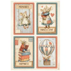 Stamperia Rice Paper - Family - 4 Cards