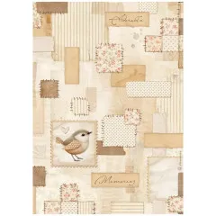 Stamperia Rice Paper - Baby - Patchwork Bird