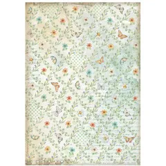 Stamperia Rice Paper - Daisy Art - Flowers and Butterfly Pattern