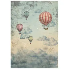 Stamperia Rice Paper - Voyages Fantastiques - Air Balloons