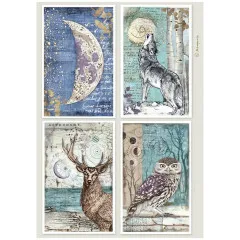 Stamperia Rice Paper - Cosmos - 4 Cards by Cristina Radovan