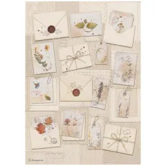 Stamperia Rice Paper - Flowers and Poems - Letters