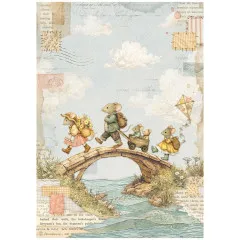 Stamperia Rice Paper - Cozy Family - The Bridge