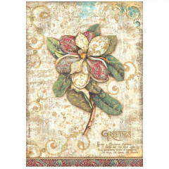 Stamperia Rice Paper - Christmas Greetings - Flower