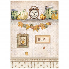 Stamperia Rice Paper - Golden Harmony - Clock and Pumpkins