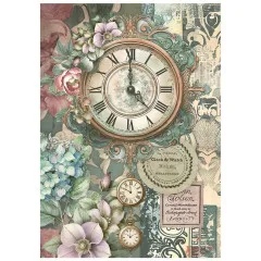 Stamperia A6 Mini Rice Paper - Gardens of Time by Antonis Tzanidakis -