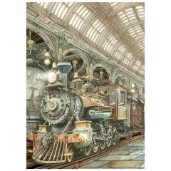 Stamperia A6 Mini Rice Paper - Gardens of Time by Antonis Tzanidakis -