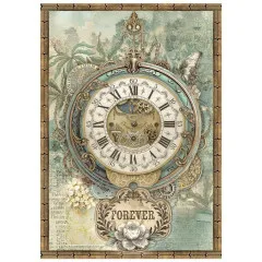 Stamperia A6 Mini Rice Paper - Gardens of Time by Antonis Tzanidakis -