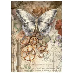 Stamperia A6 Mini Rice Paper - Gardens of Time by Antonis Tzanidakis -