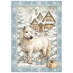Stamperia A6 Mini Rice Paper - White Christmas by Cristina Radovan