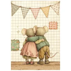 Stamperia A6 Mini Rice Paper - Cozy Family