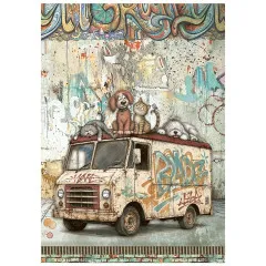 Stamperia A6 Mini Rice Paper - Furry Friends 2 by Antonis Tzanidakis