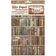 Stamperia A6 Rice Paper - Vintage Library Backgrounds