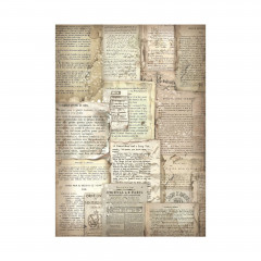 Stamperia A6 Rice Paper - Vintage Library Backgrounds